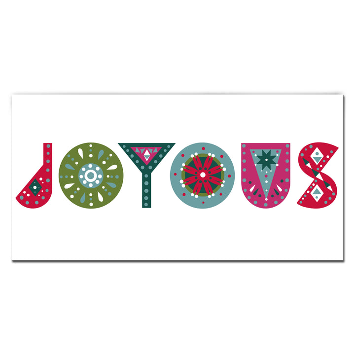'Joyous'  Christmas Textual Wall Art