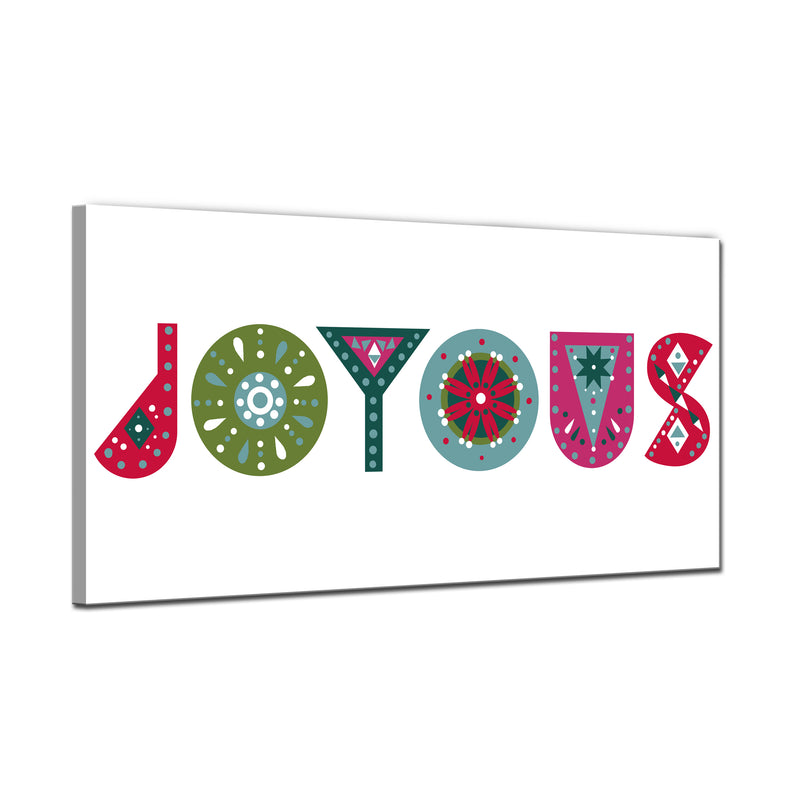 'Joyous'  Christmas Textual Wall Art