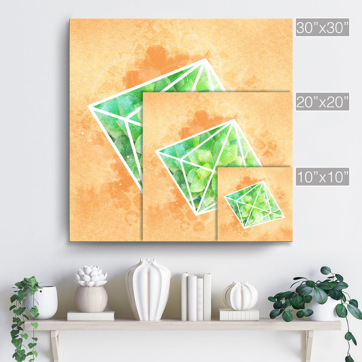 'Crystal Terrarium'  Succulent Wall Art
