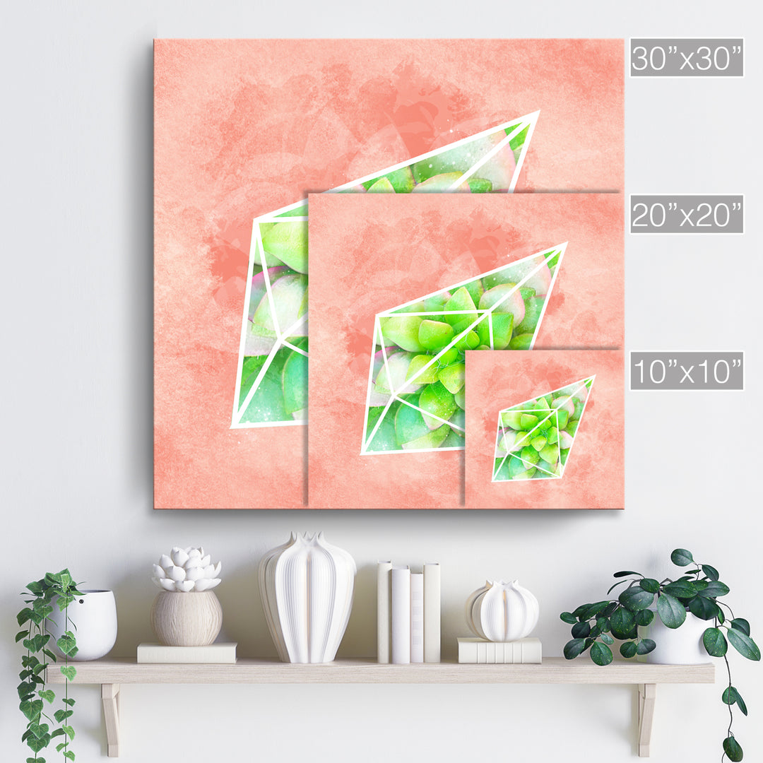 'Crystal Terrarium II'  Succulent Wall Art