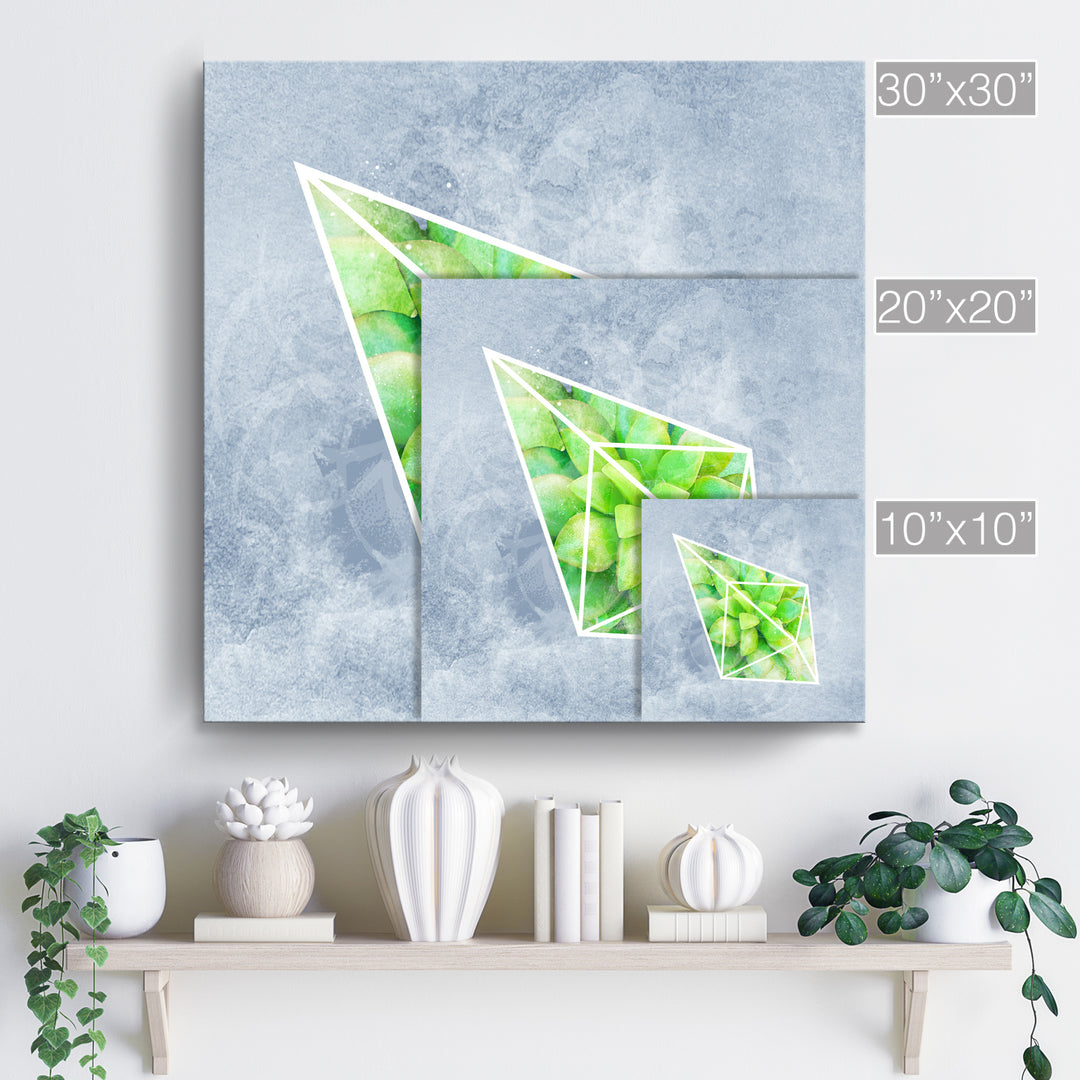 'Crystal Terrarium III'  Succulent Wall Art