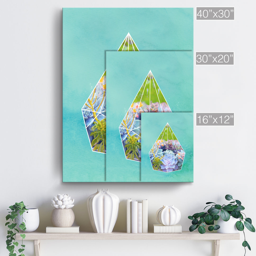 'Terrarium Bloom'  Succulent Wall Art
