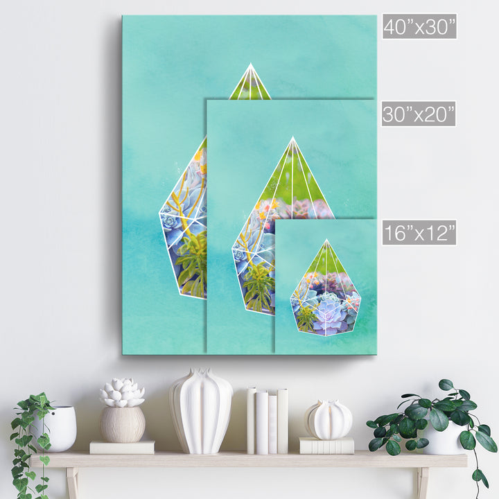 'Terrarium Bloom'  Succulent Wall Art