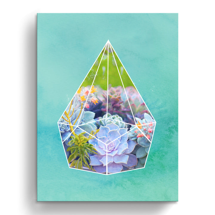 'Terrarium Bloom'  Succulent Wall Art