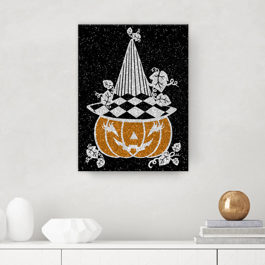 'Glamoween Pumpkin V' Halloween  Wall Art