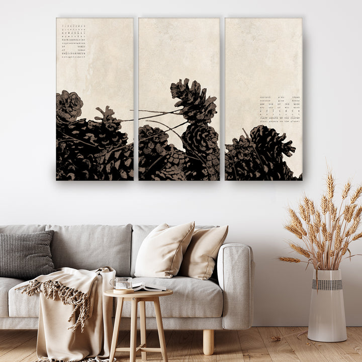'Poetica XIX' 3 Piece Wrapped Canvas Wall Art Set