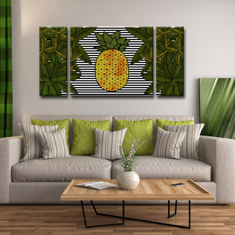 Pineapple Trail' 3 Piece  Wrapped Canvas Wall Art Set