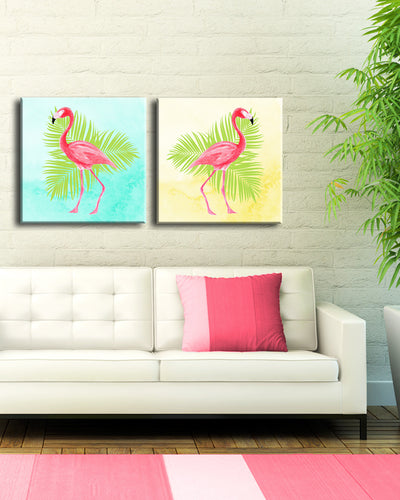 Flamingo No. 1/2' 2 Piece Wrapped Canvas Wall Art Set