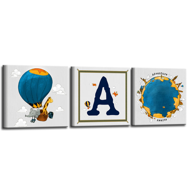Adventure Awaits' 3 Piece Wrapped Canvas Wall Art Set