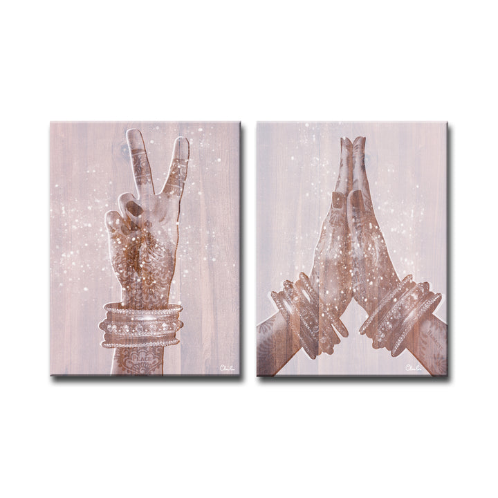 Peace and Namaste' Inspirational 2-PC Canvas Art Set