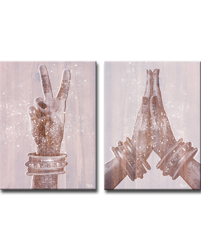 Peace and Namaste' Inspirational 2-PC Canvas Art Set