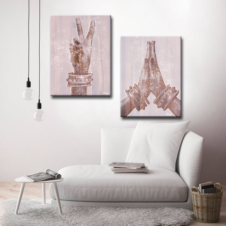 Peace and Namaste' Inspirational 2-PC Canvas Art Set