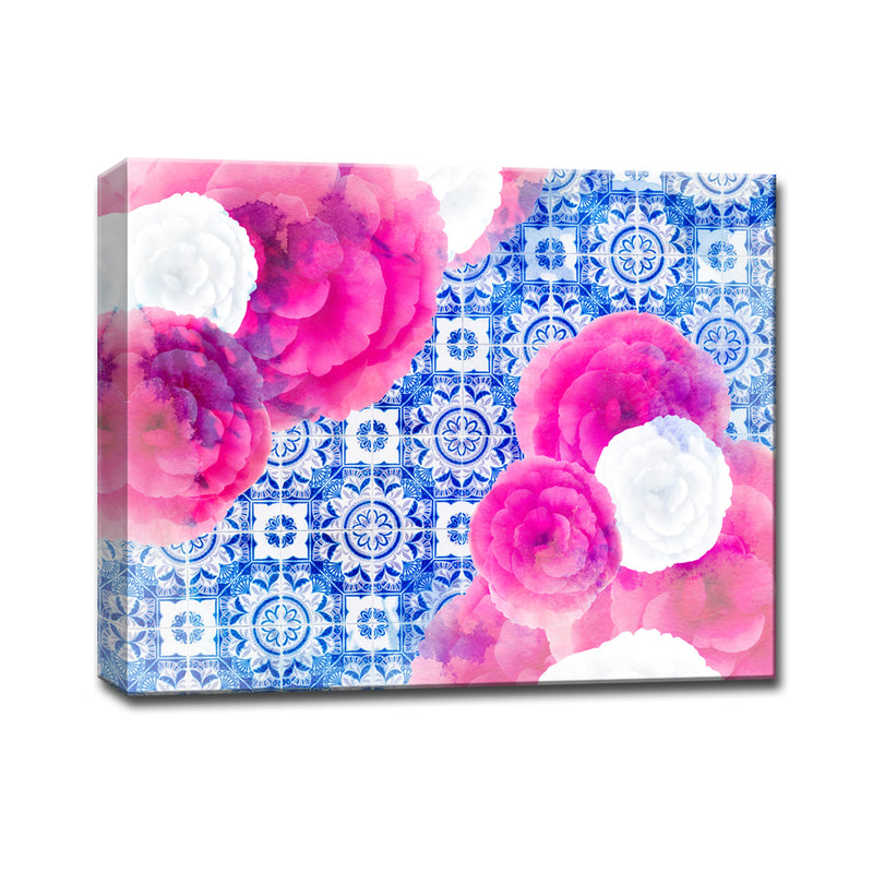 'Tiles and Flowers' Wall Art