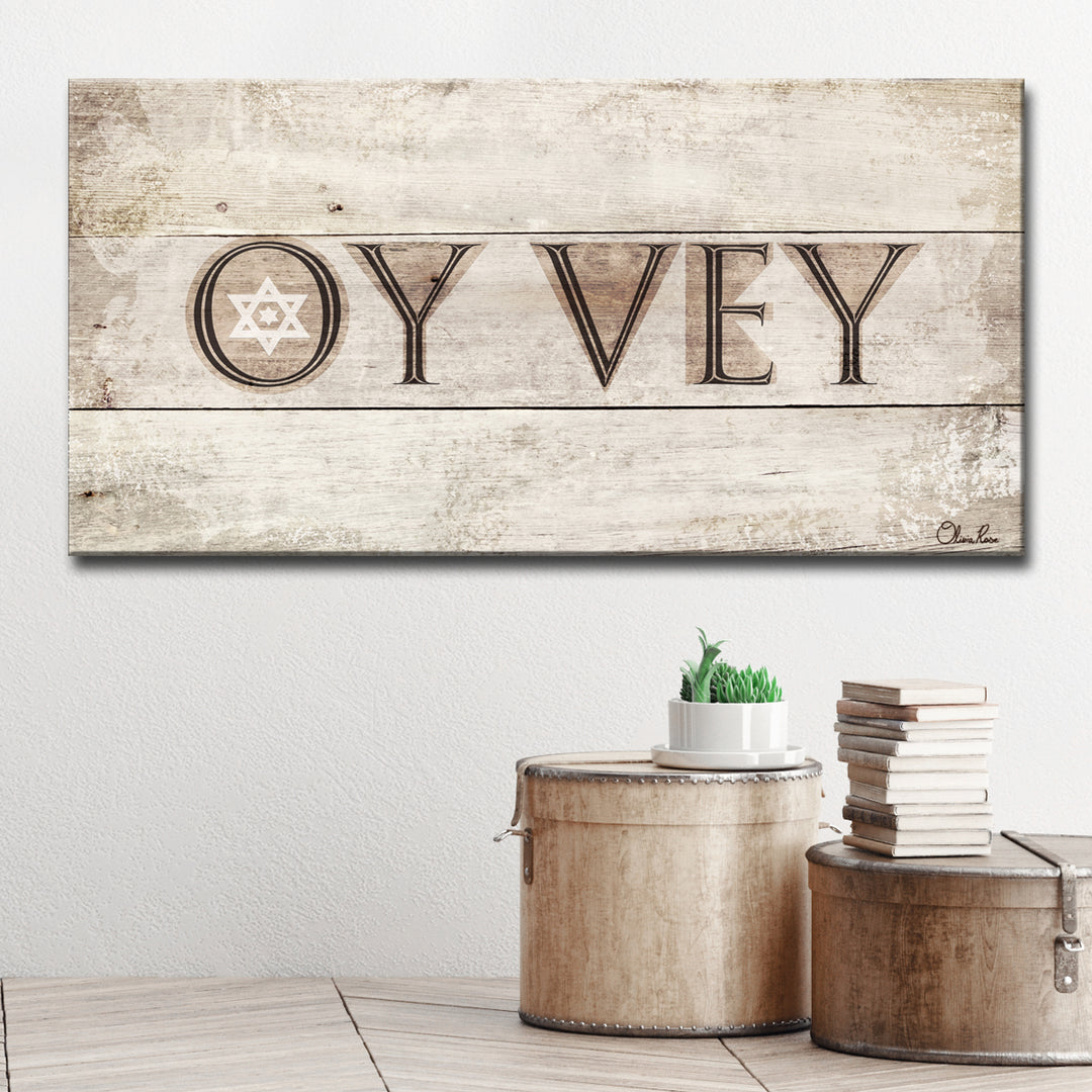 'Oy Vey' Wrapped Canvas Wall Art