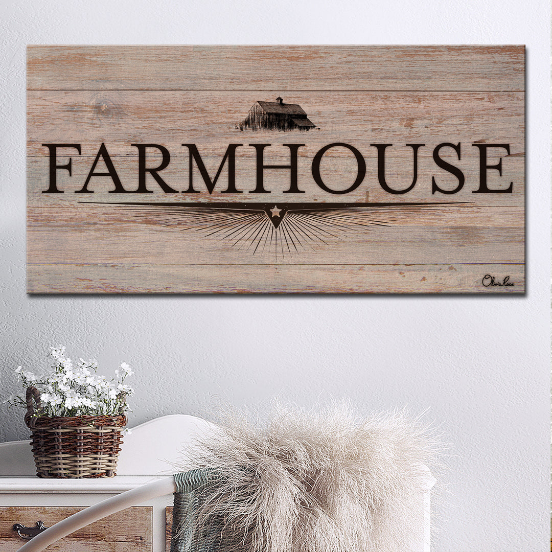 'Farmhouse I' Wrapped Canvas Wall Art