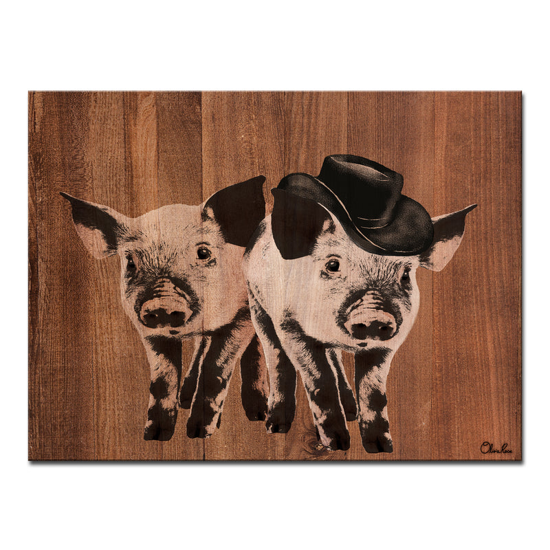 'Pig Duo' Wrapped Canvas Wall Art