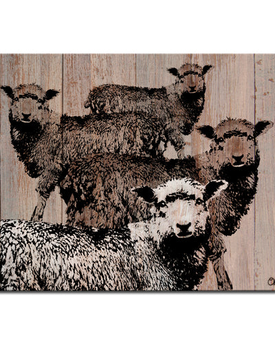 'Flock of Sheep' Wrapped Canvas Wall Art