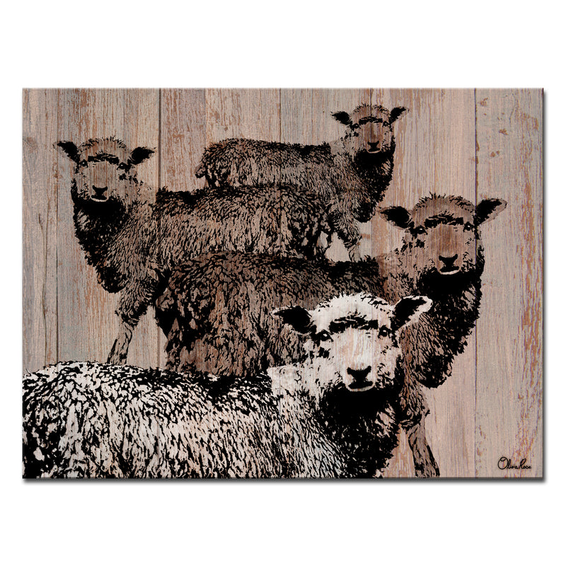 'Flock of Sheep' Wrapped Canvas Wall Art