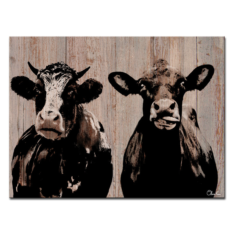 'Cow Duo' Wrapped Canvas Wall Art