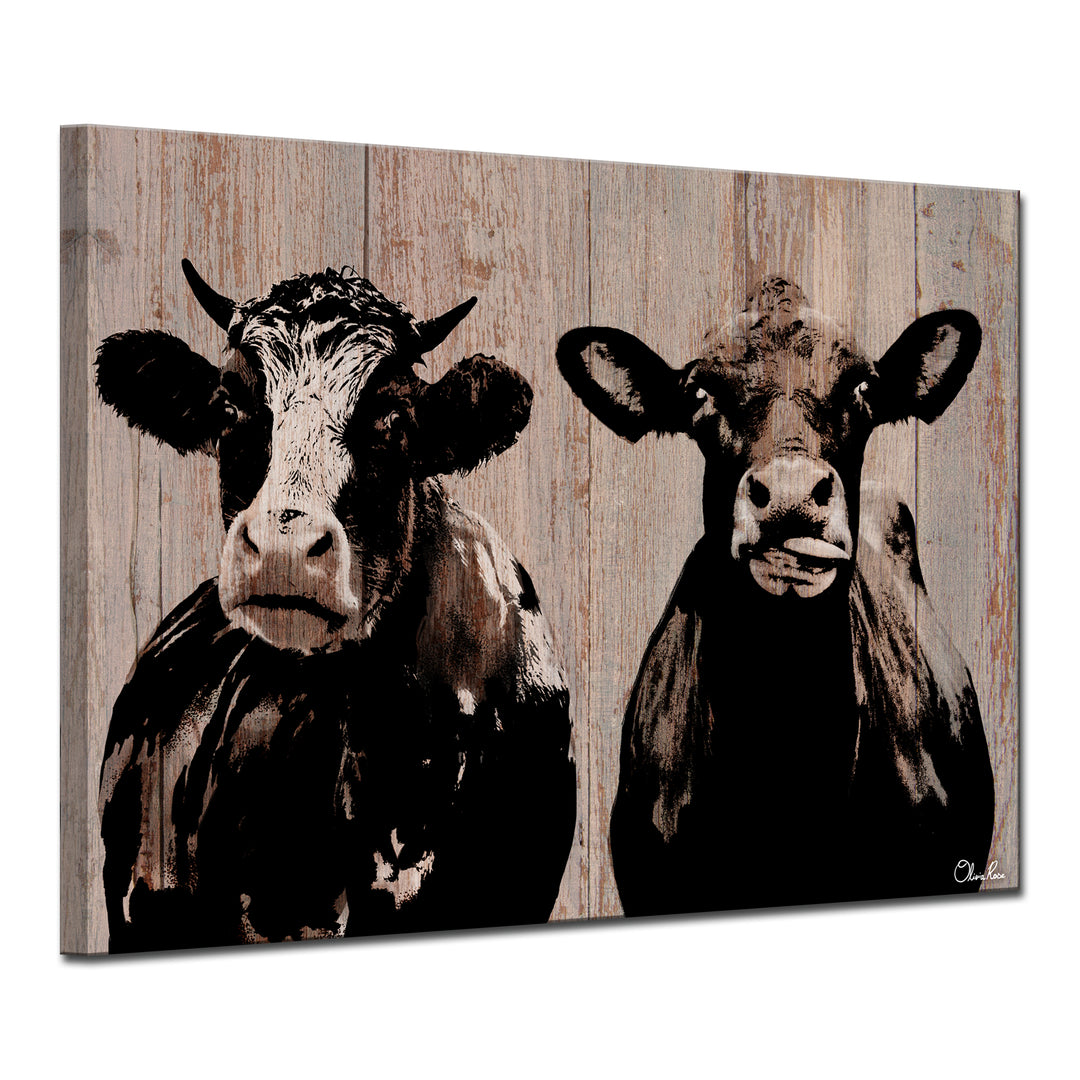 'Cow Duo' Wrapped Canvas Wall Art