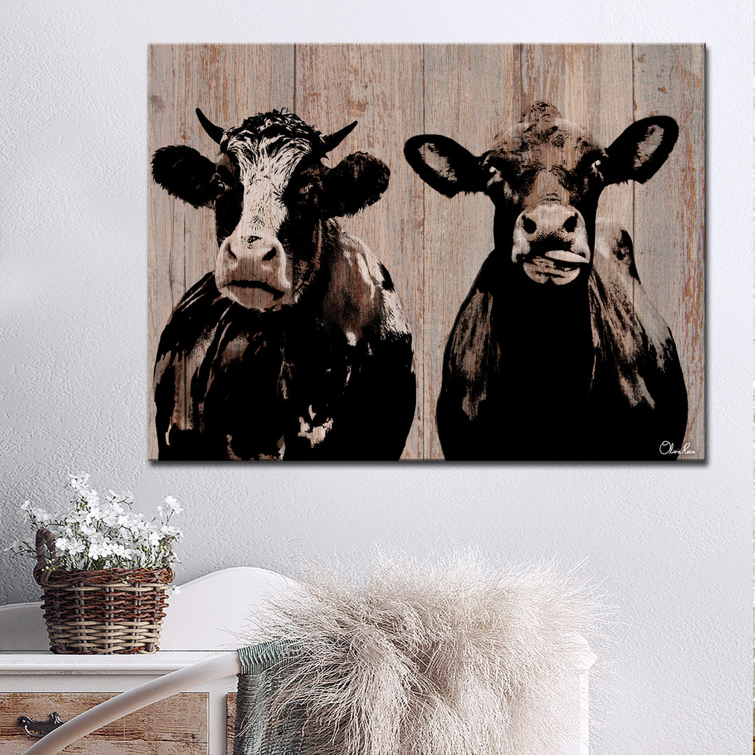 'Cow Duo' Wrapped Canvas Wall Art