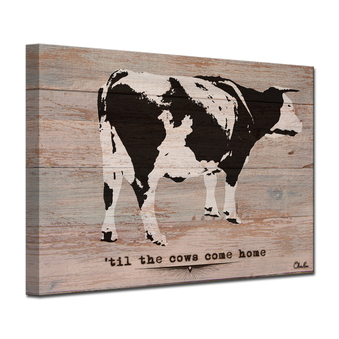 'Cows Come Home' Wrapped Canvas Wall Art