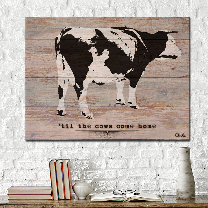 'Cows Come Home' Wrapped Canvas Wall Art