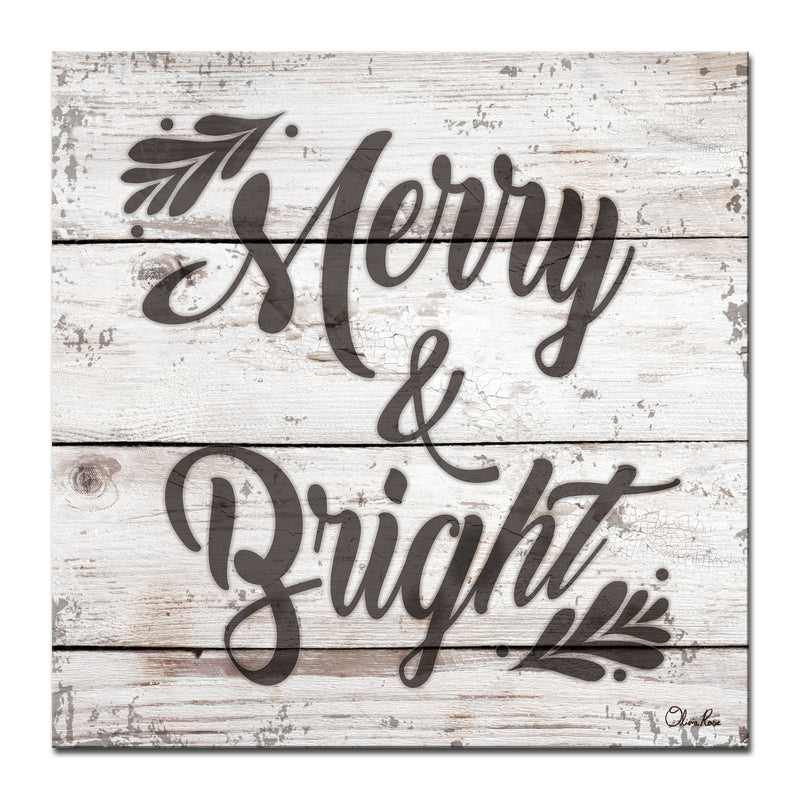 Christmas Merry & Bright'  Textual Wall Art