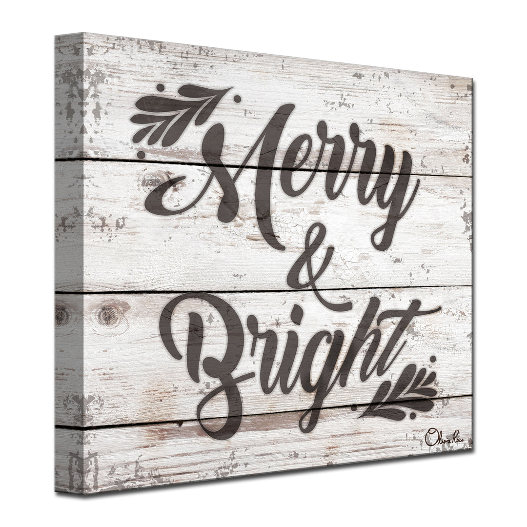 Christmas Merry & Bright'  Textual Wall Art