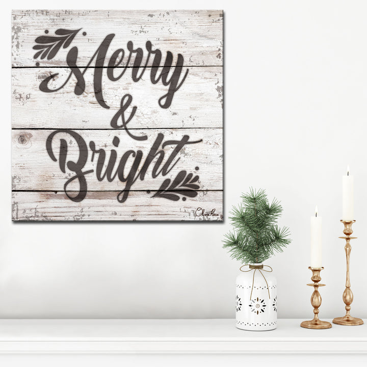 Christmas Merry & Bright'  Textual Wall Art