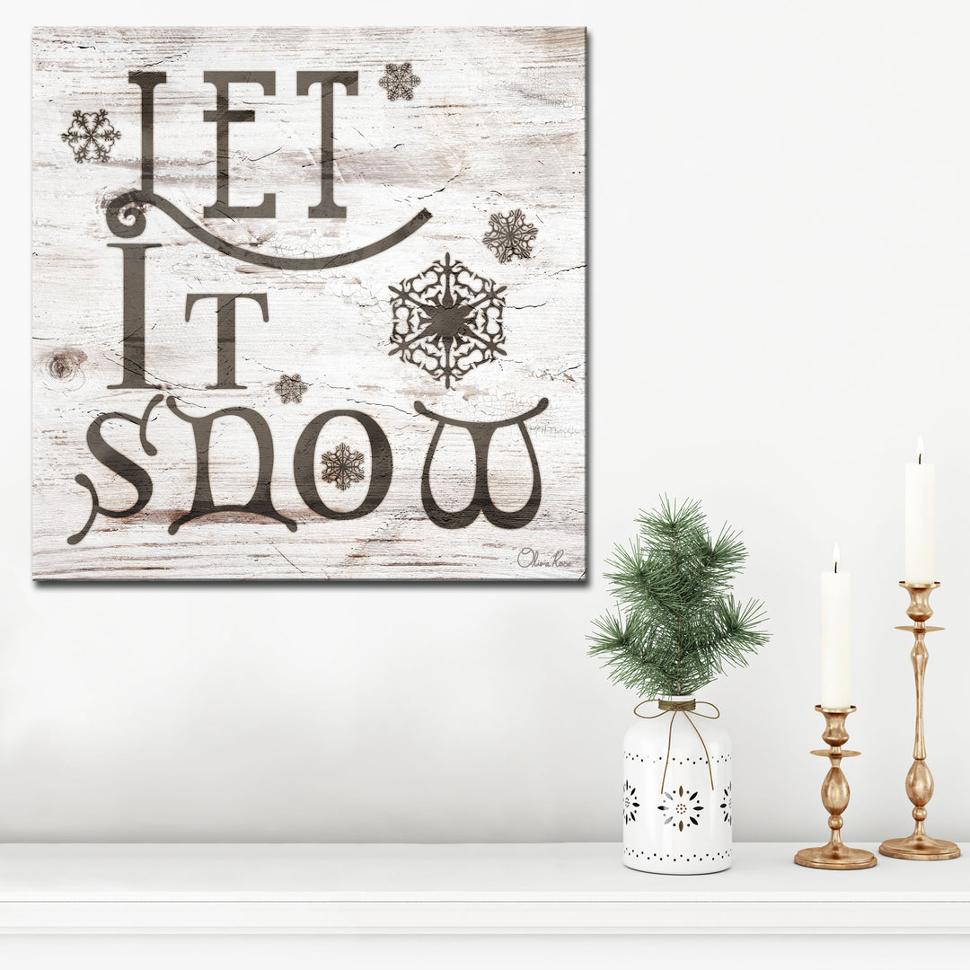 Christmas Let It Snow'  Textual Wall Art