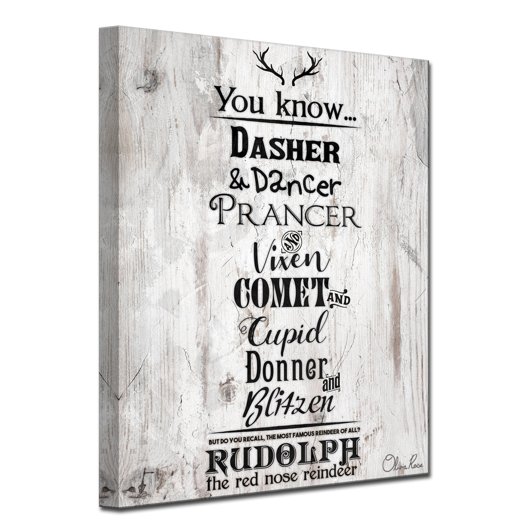 Christmas Reindeer List'  Textual Wall Art