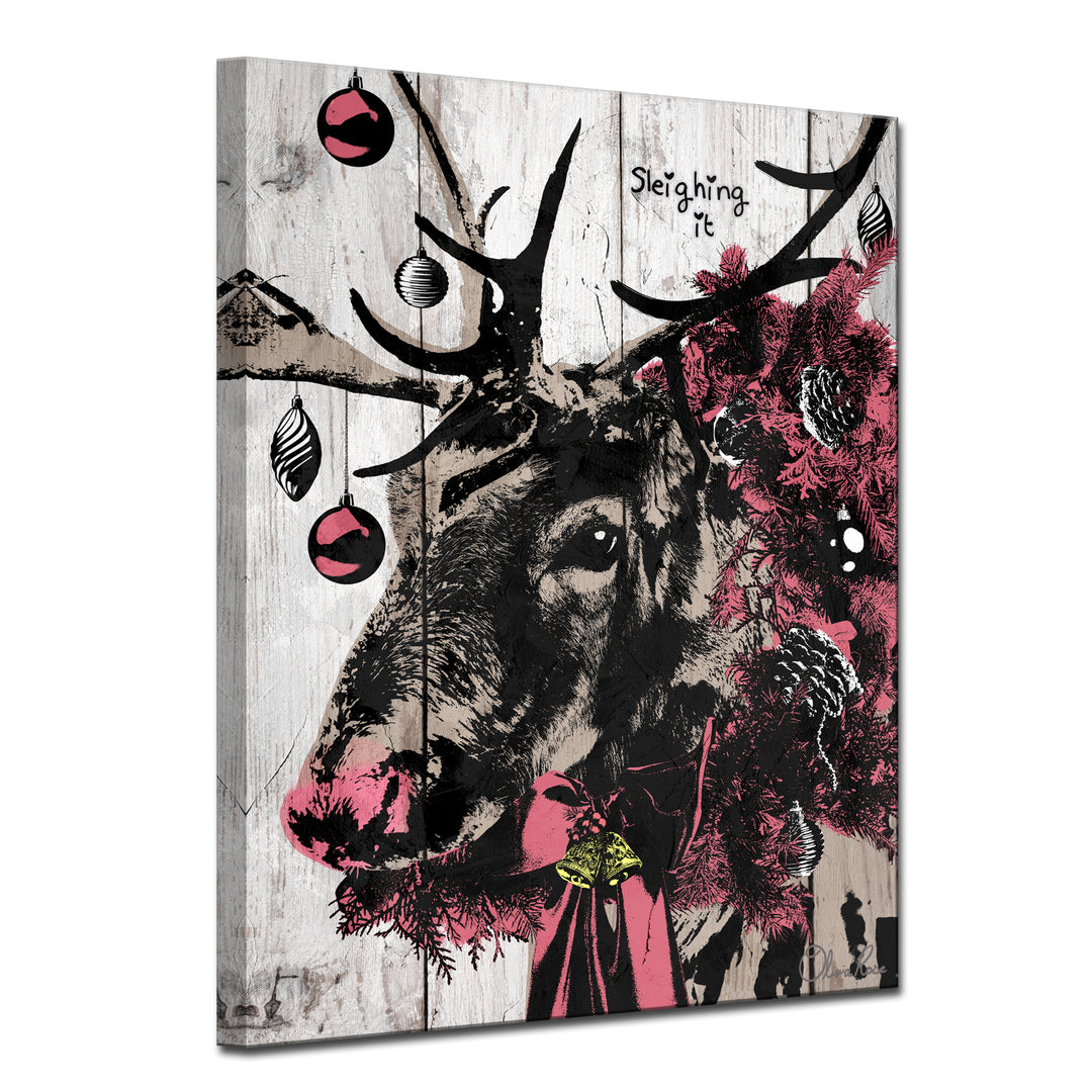 Christmas Reindeer'  Textual Wall Art