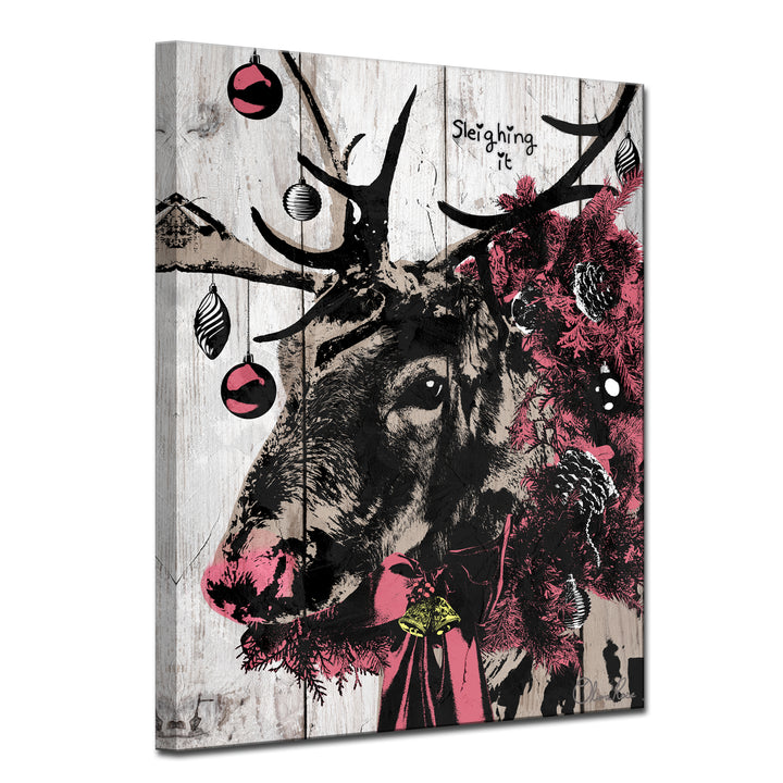 Christmas Reindeer'  Textual Wall Art
