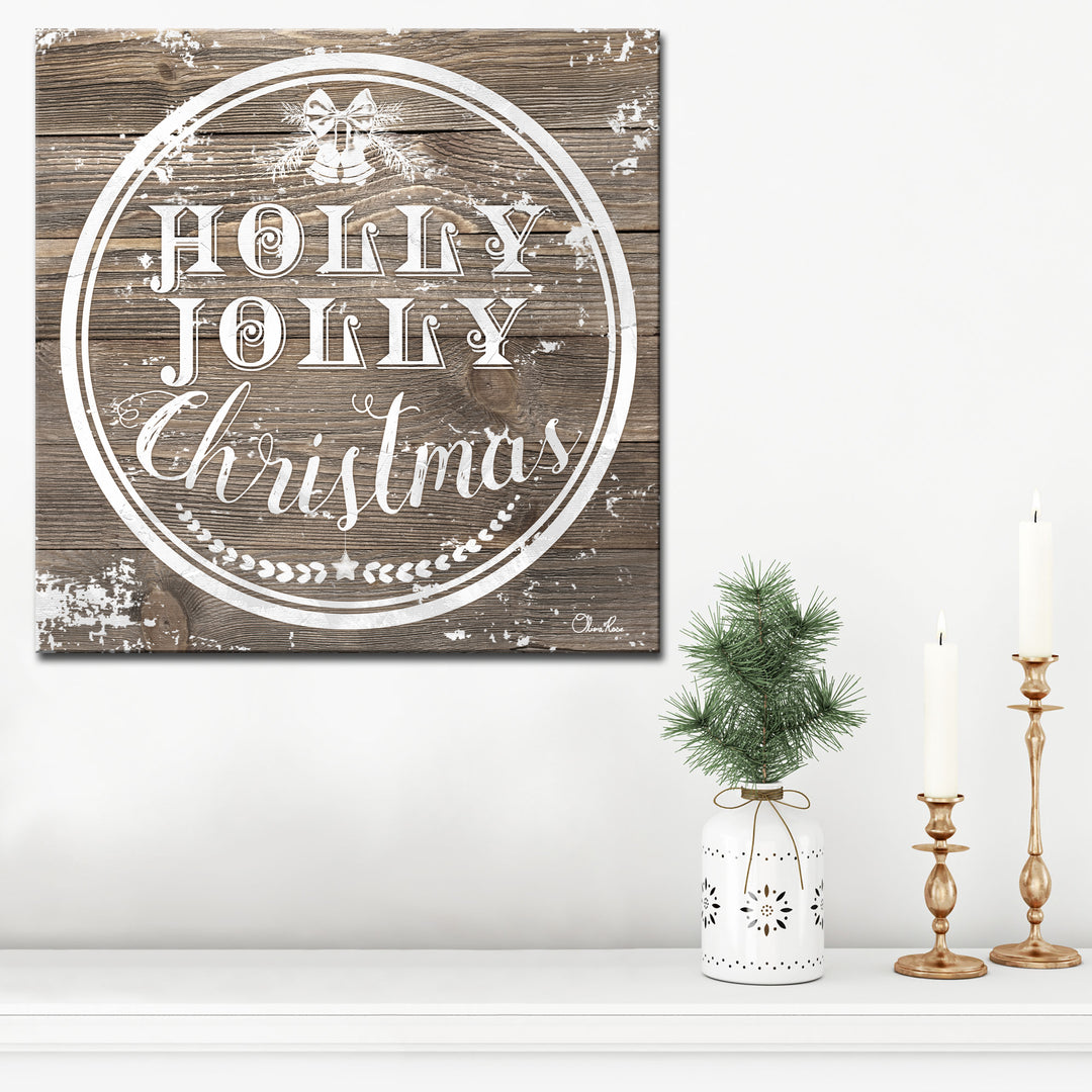 Christmas Holly Jolly'  Textual Wall Art