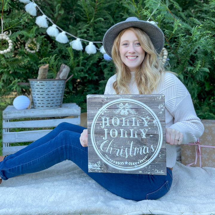 Christmas Holly Jolly'  Textual Wall Art