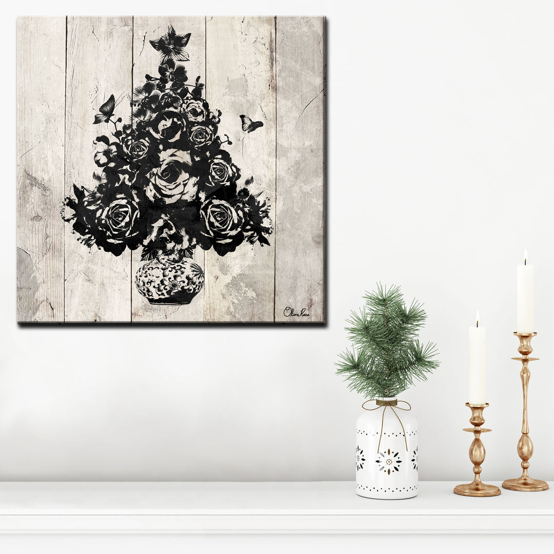 Floral Christmas Tree'  Holiday Wall Art