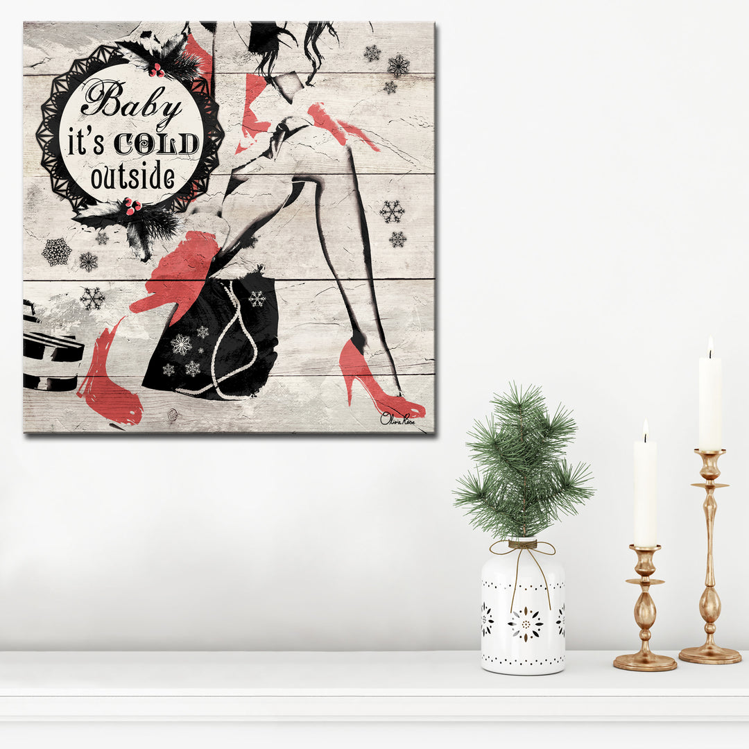 Christmas Cold Out'  Textual Wall Art