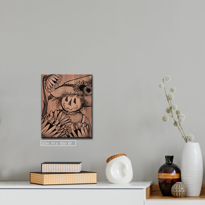 Sunflower Scarecrow'  Fall Wall Art