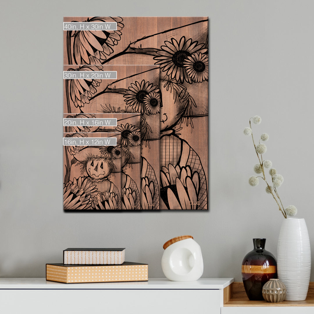 Sunflower Scarecrow'  Fall Wall Art