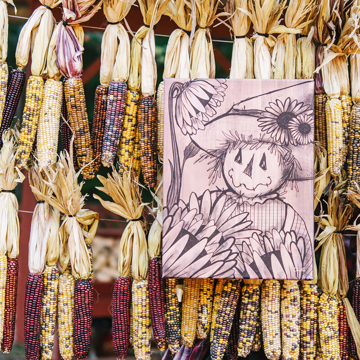 Sunflower Scarecrow'  Fall Wall Art
