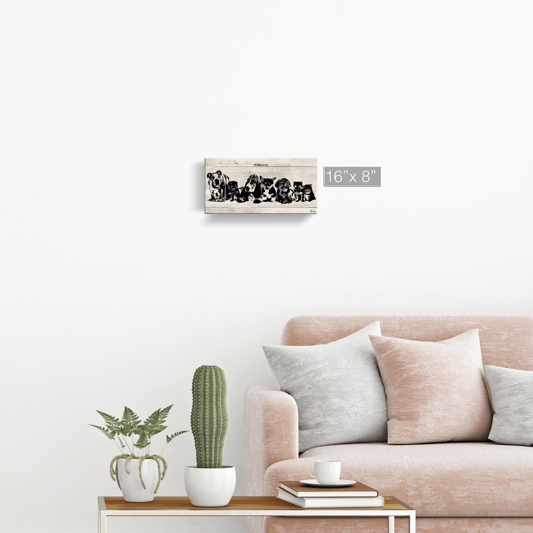 'FURever' Wrapped Canvas Animal Wall Art