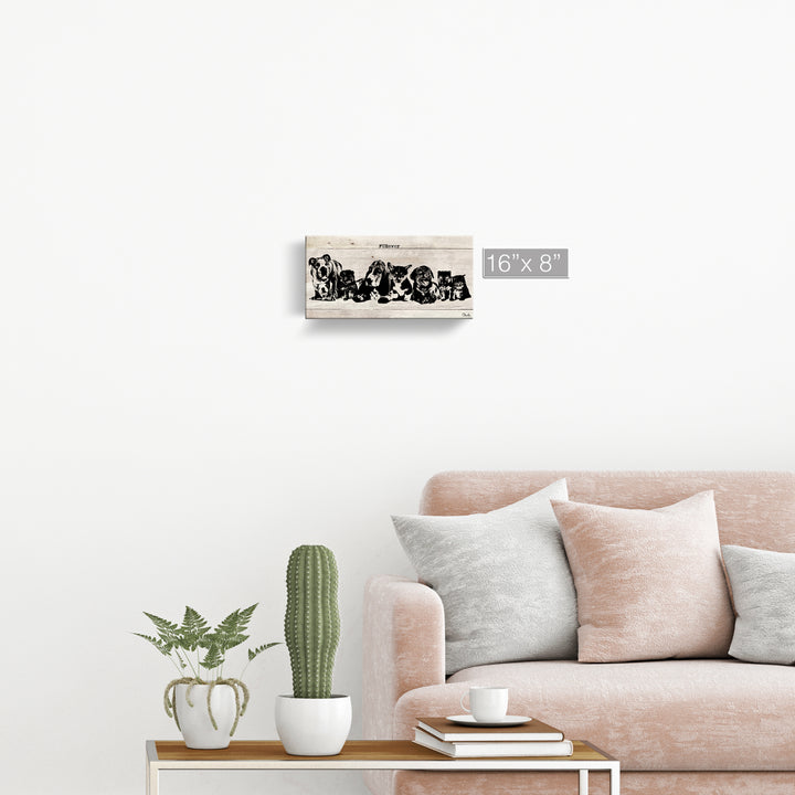 'FURever' Wrapped Canvas Animal Wall Art