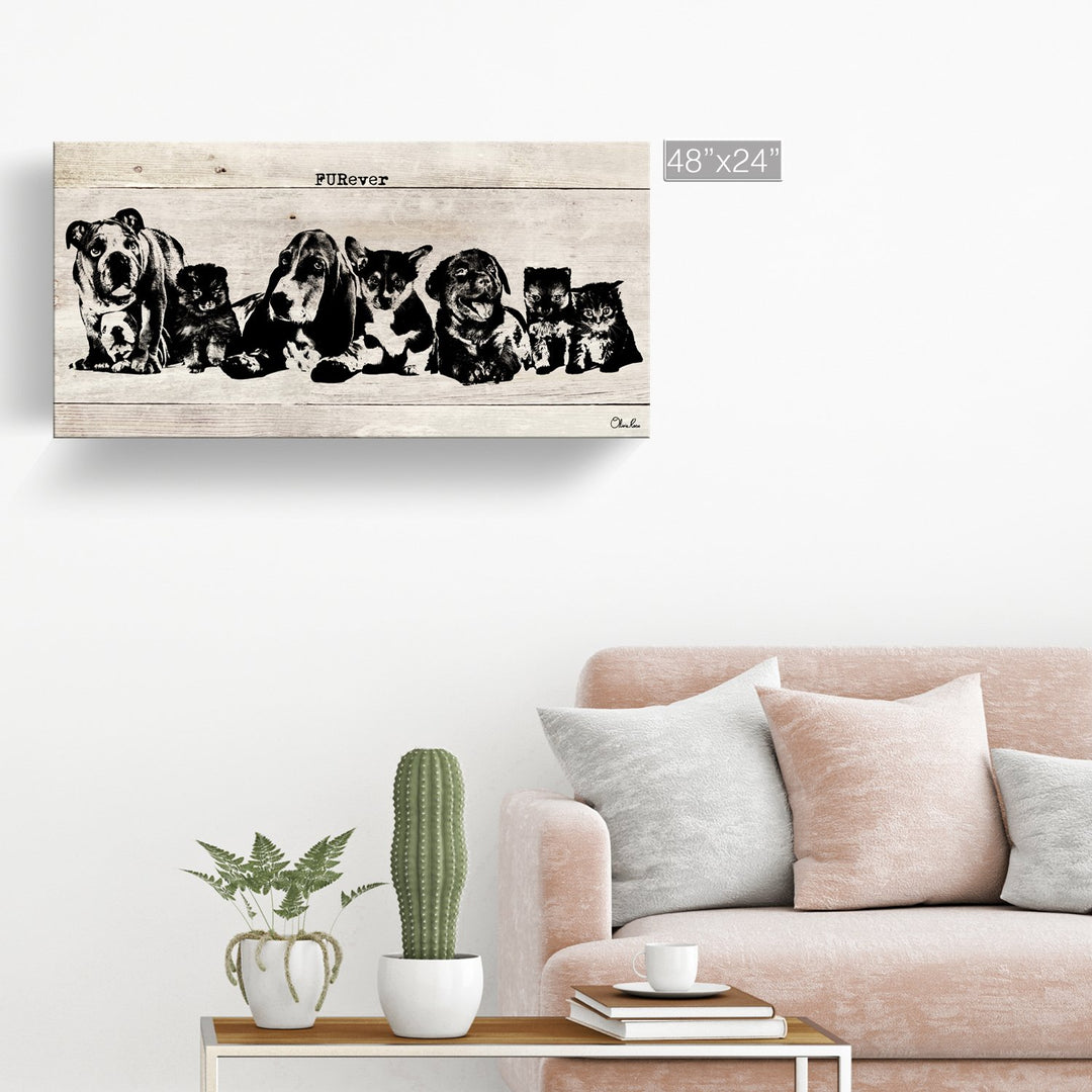 'FURever' Wrapped Canvas Animal Wall Art