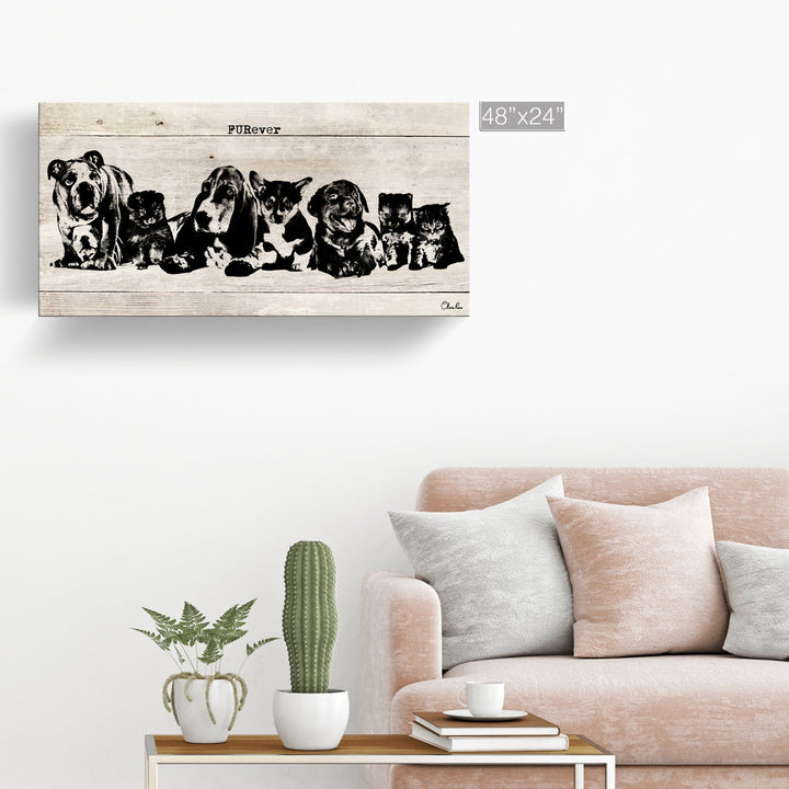 'FURever' Wrapped Canvas Animal Wall Art
