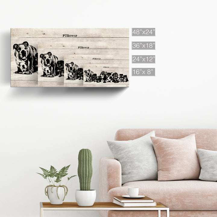 'FURever' Wrapped Canvas Animal Wall Art
