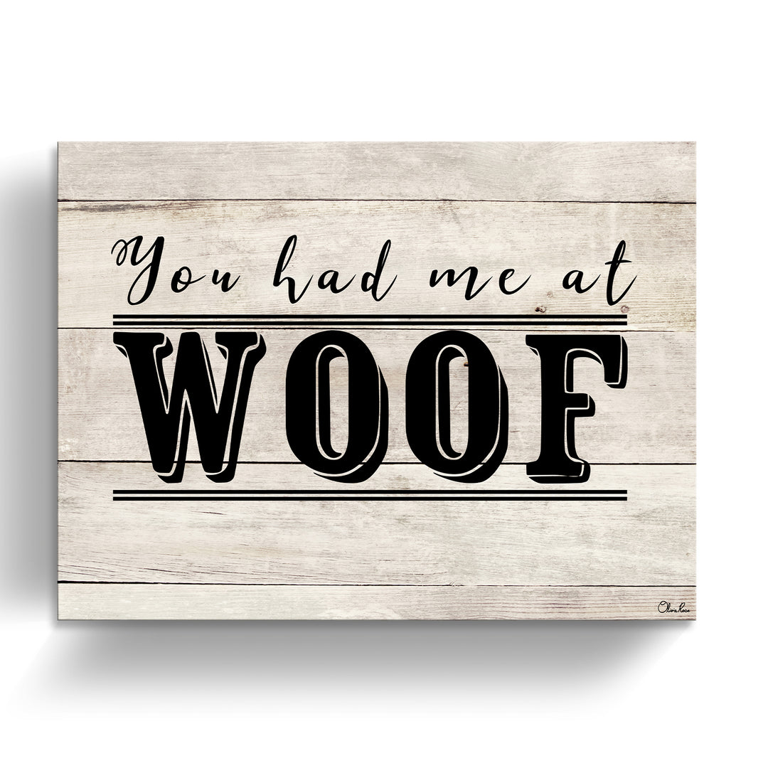 'WOOF' Wrapped Canvas Dog Wall Art