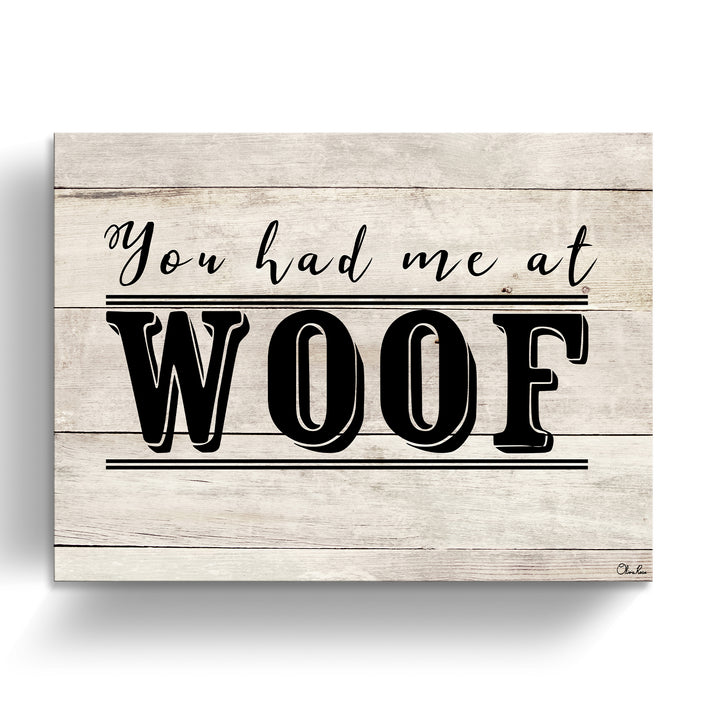'WOOF' Wrapped Canvas Dog Wall Art