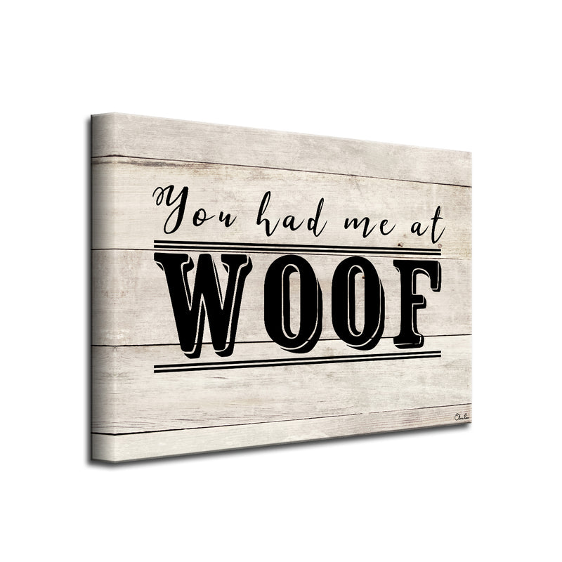 'WOOF' Wrapped Canvas Dog Wall Art