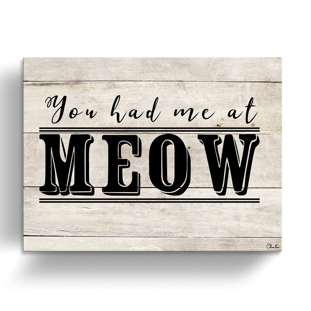 'MEOW' Wrapped Canvas Cat Wall Art